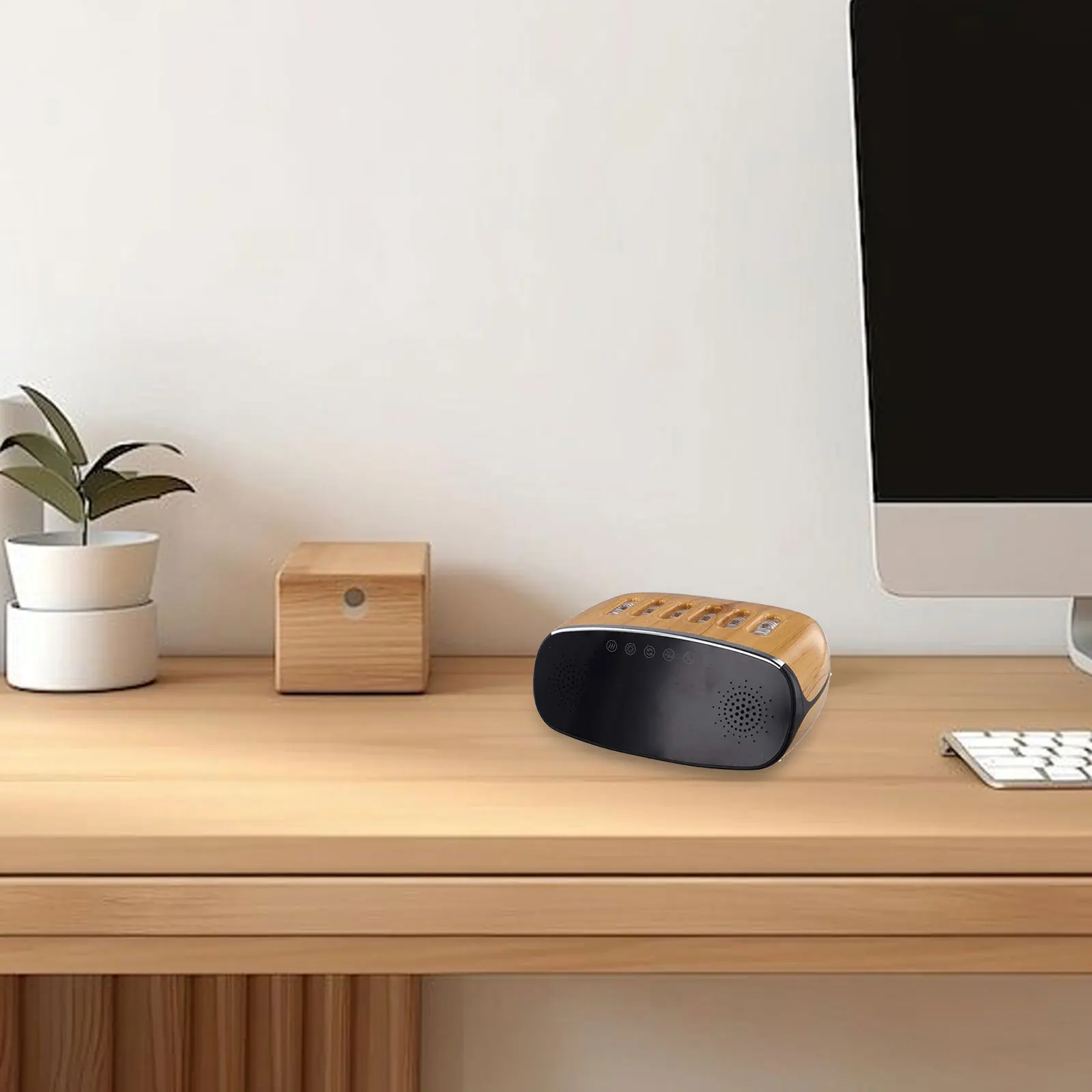 Aesthetic Humidity Control Device Featuring Built in Speakers A User Friendly Digital Display & Colorful Lights