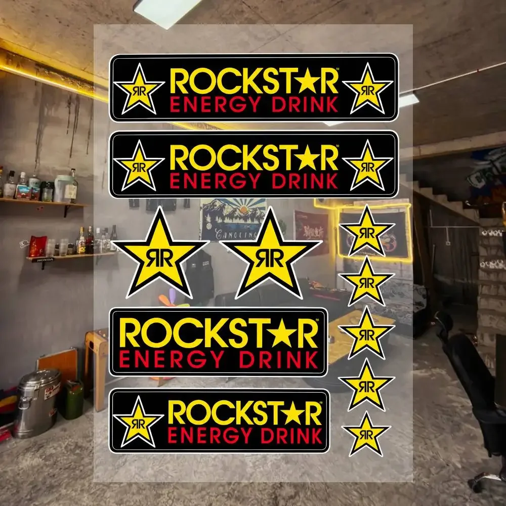 10 Autt-ocollantt-s Rockstt-ar Es-es-nes-rgg-y Stickers Waterproof Vinyl Decals For Car Motorcycle Helmet Laptop Skateboard