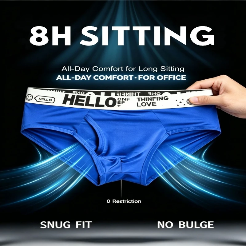 Men's Low Rise Front Fly Briefs Icy Contour Pouch Underwear Breathable Moisture Wicking Trunks Office Workout Daily Casual Wear