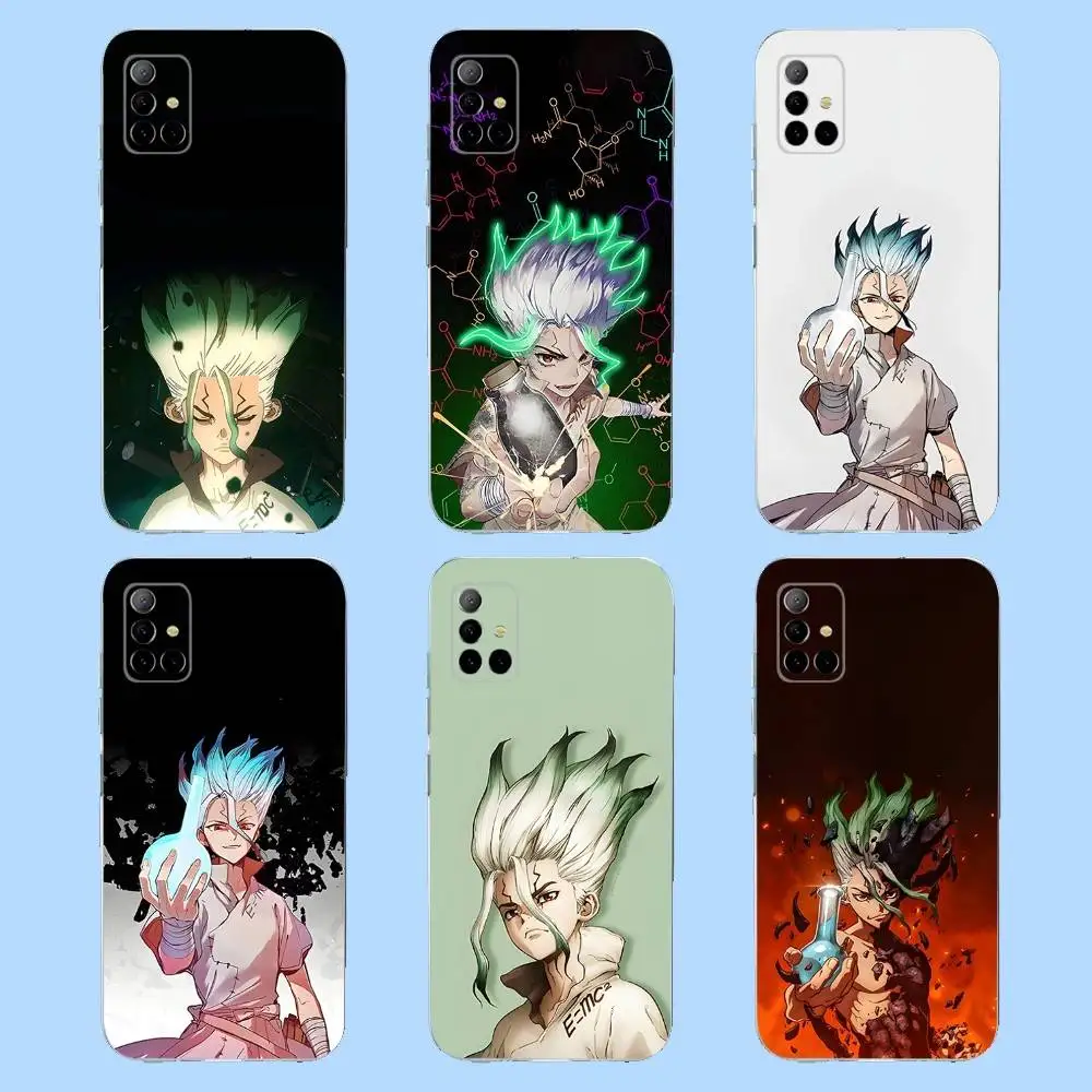 

S-Senku Anime Ishigami Phone Case For Samsung S30,23,21,22,20 FE lite,S10,9,PIus Note20ultra Soft Transparent