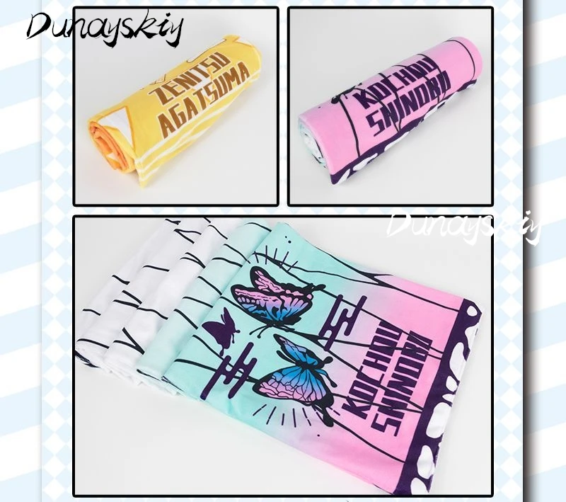 Tanjiro Nezuko Kamado Zenitsu Agatsuma Shinobu Kocho Косплей Костюм Набор Аниме Манга Шарф Полиэстер Теплый костюмированный предмет наряд