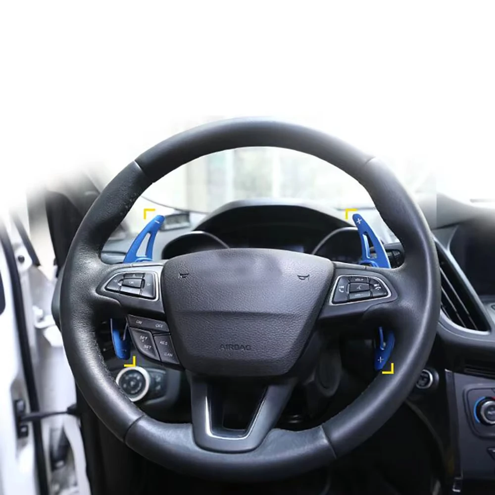 Pair Car Auto Steering Wheel Shift Paddle Extender Stickers Aluminum For Ford Focus Kuga Ecosport Cooper Car Accessories 1set