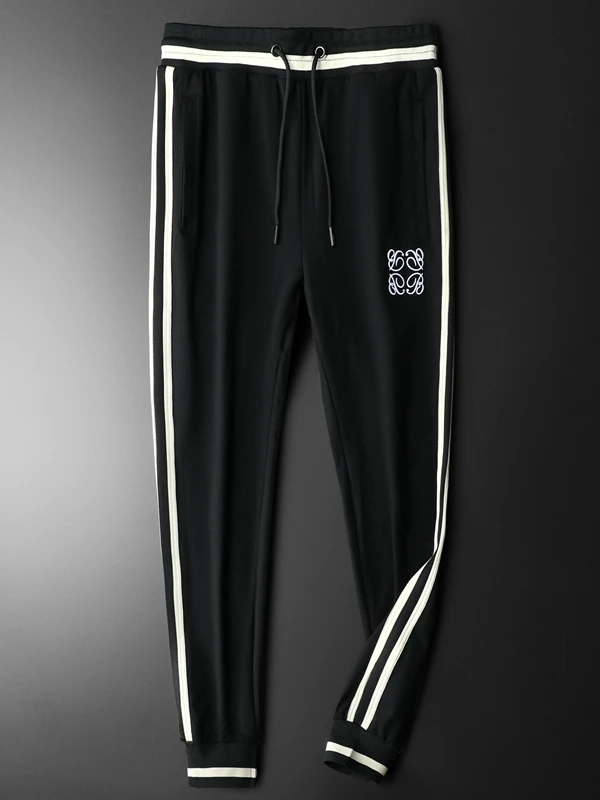 

Модные повседневные мужские дышащие вышитые летние новые спортивные брюки с эластичной резинкой на талии, длинные брюки свободного покроя