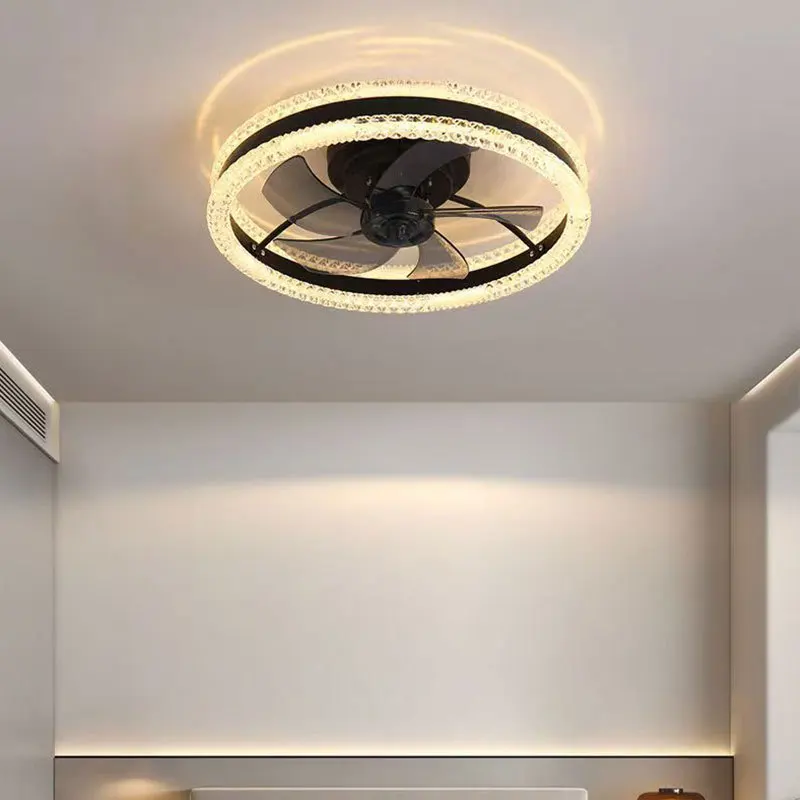 Invisible Ceiling Fan DC Motor 90 Ultra-quiet APCITL LED Agi32 Layout Modern Bedroom Design Pure 10 Black Remote Control