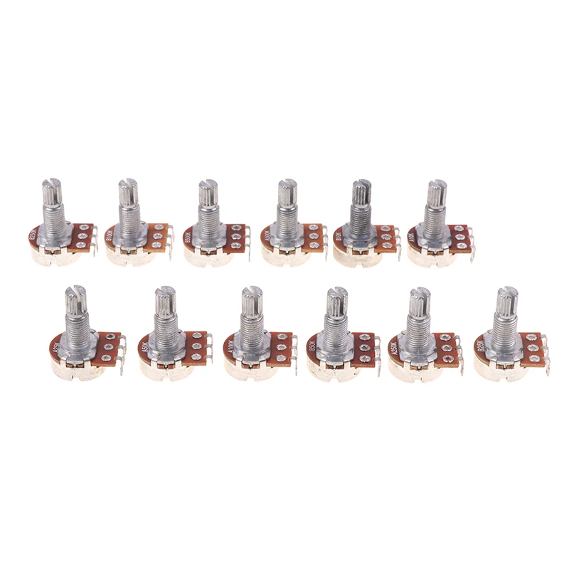 A500K B500K A250K B250K A50K B50K A25K B25K Potentiometer Splined Small Pot Electric Guitar Bass Effect  Tone Volume Shaft Parts