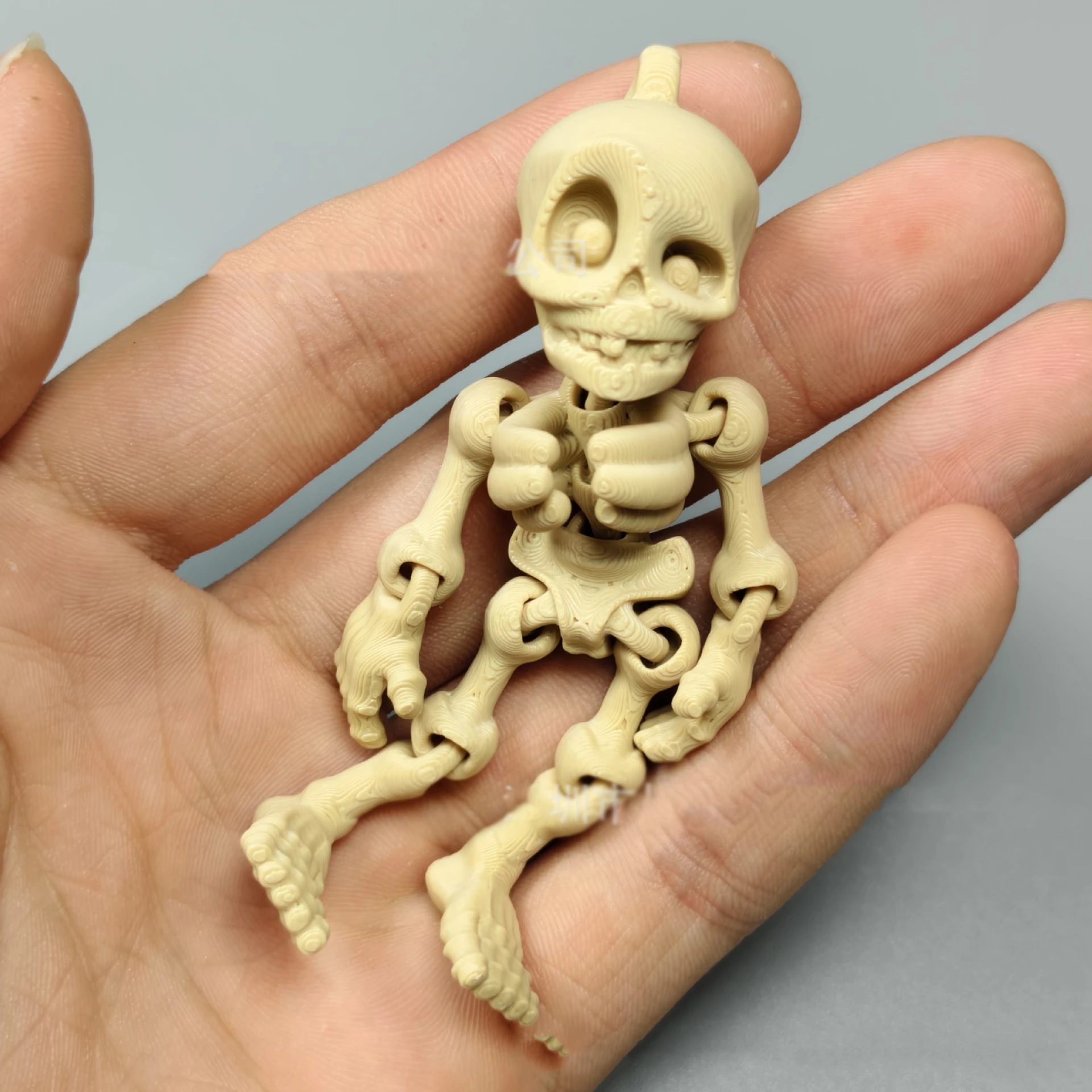 3D Printed Mini Skeleton Keychain Multi Joint Flexible Movable Model Halloween Toy Desktop Decoration Bag Pendant Children Toy