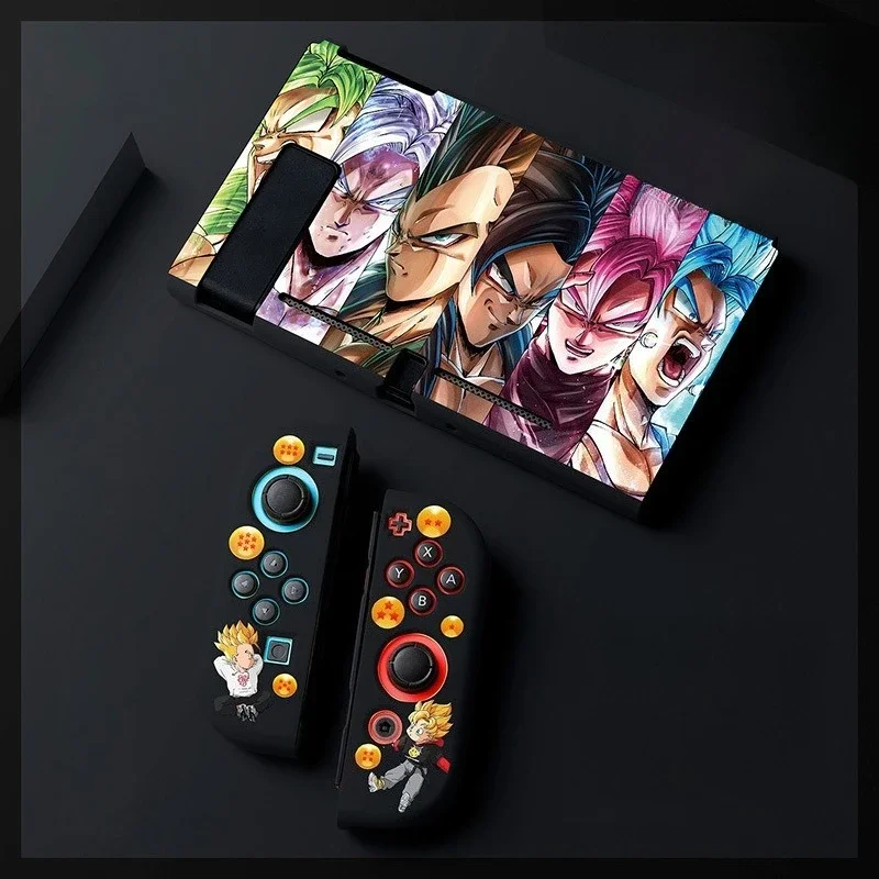 Dragon Ball for Nintendo Switch OLED Matte Soft TPU Case Split Silicone Protective Cover with Goku Design for NS Console - view 2