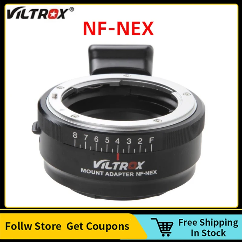 

Viltrox NF-NEX Lens Adapter w/ Tripod Mount Aperture Ring for Nikon F AF-S AI G Lens to Sony E Camera A9 A7SII A7RII NEX 7 A6500