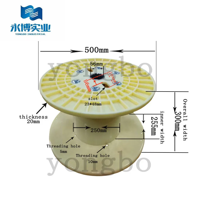 PN 500 ABS Bobbin for Copper wire and cable pay-off and take up plastic spool