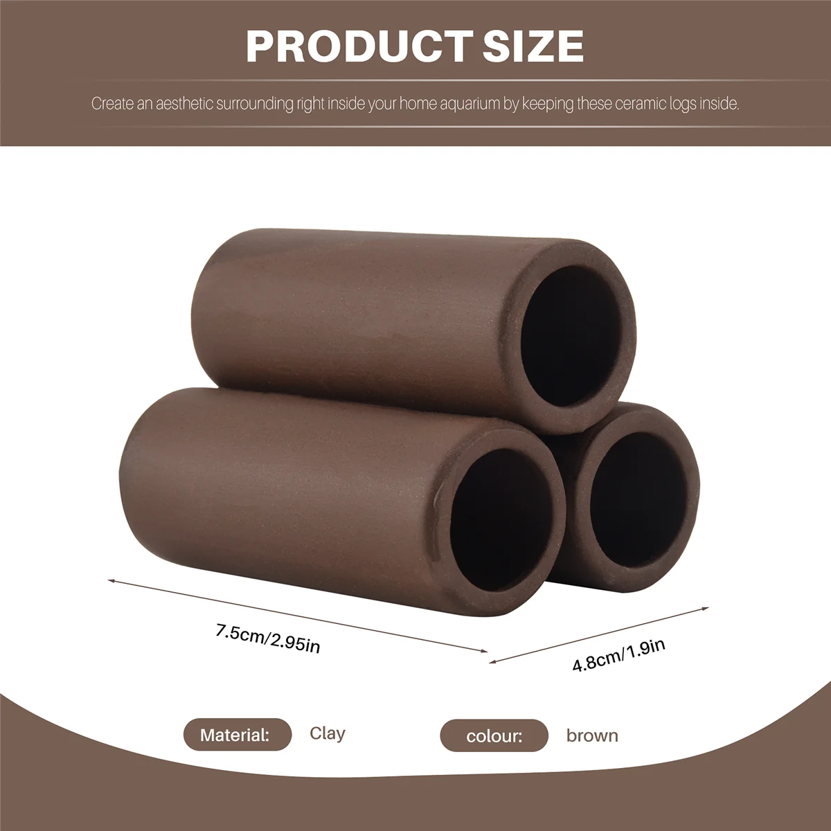 

ABLK 3-х шт. Коричневые керамические укрытия — среда обитания креветок, разведения, скрывающая пещера