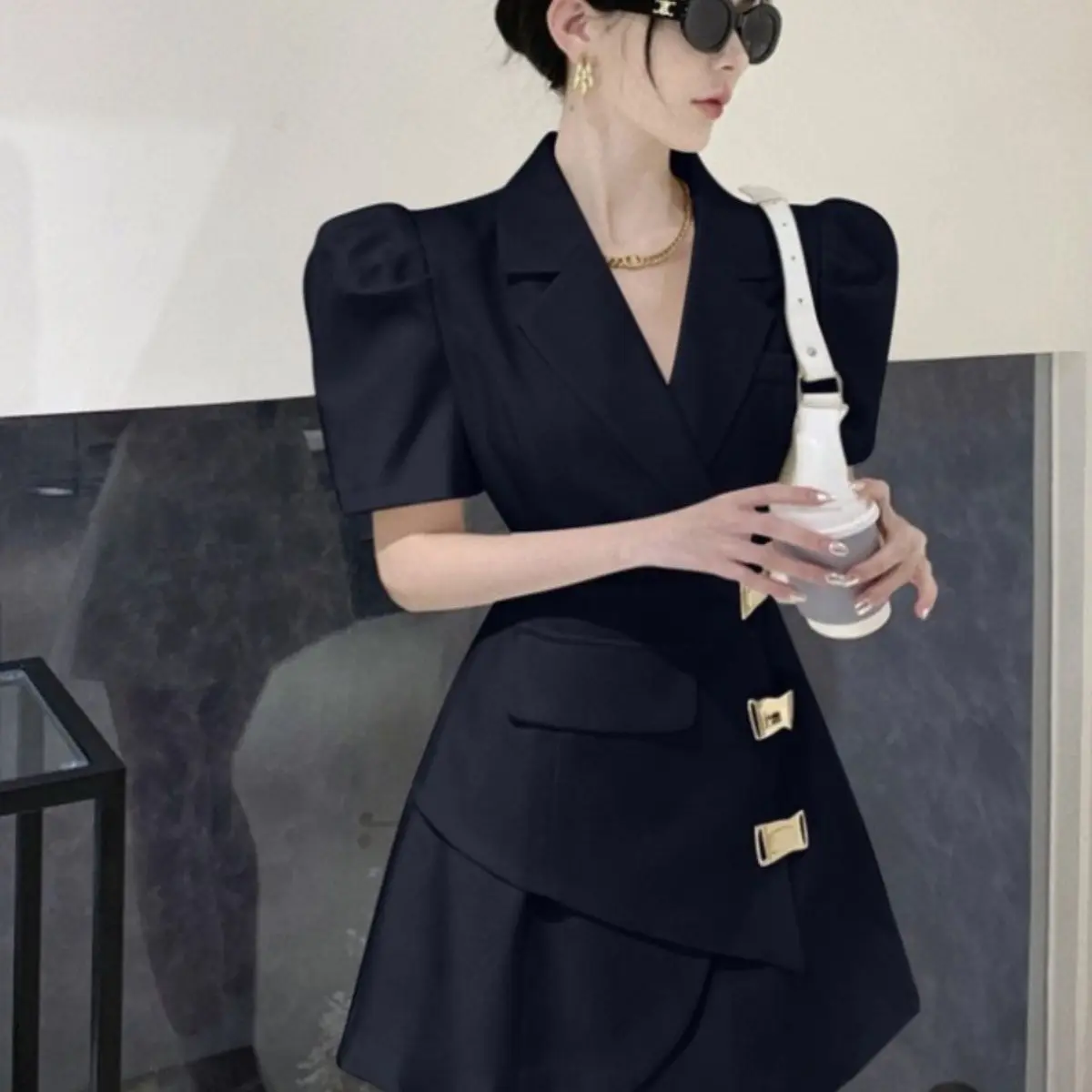

2026 New Bubble Sleeve Retro Suit Women Coat