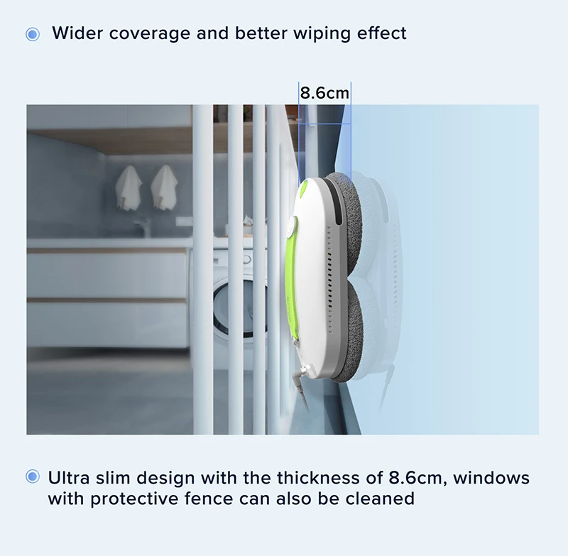STLF SATUO Wet Dry Automatic Window Cleaning Robot APP Controlled   Robot Cleaner for Glass Surface Cleaning