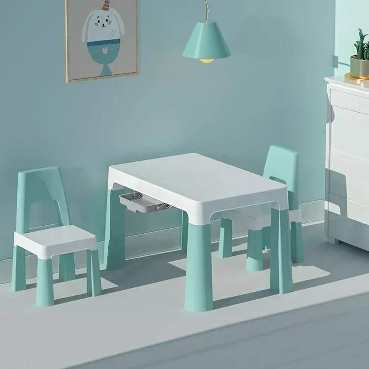 

Table and Chair Set Plastic Chair Painting Baby Study Toy Table