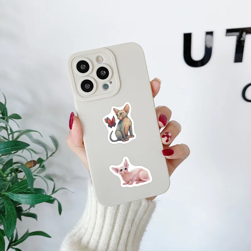 500 Stück Cartoon Persönlichkeit Sphinx Haarlose Katze Kreative Doodle Dekorative Aufkleber