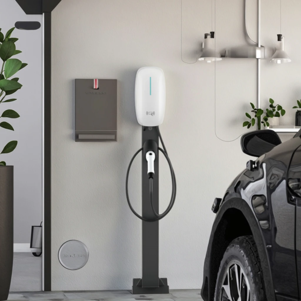 Smart 7-21KW Wall Mounted EV Charger, Home AC Charging Station with WiFi OCPP, 32A Type 2 Socket, IP65 for Residential Garage