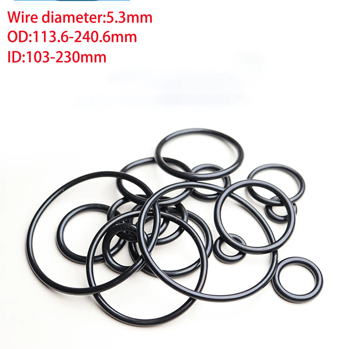 

1Pcs O-Type Ring Seal Gasket CS 5.3mm ID103~230mm OD113.6~240.6mm EPDM Rubber Insulated Waterproof Washer Round Shape Nontoxic