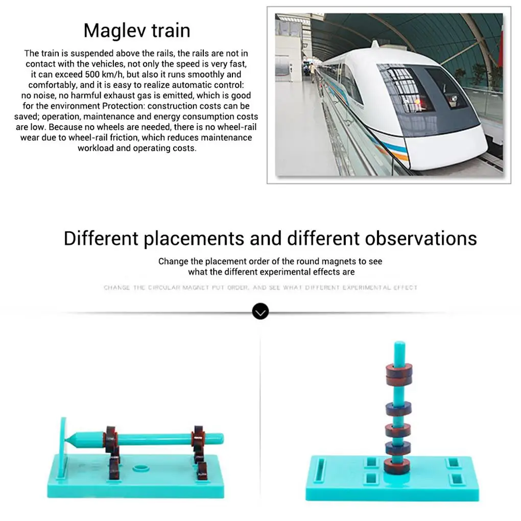 1 Set Labs Junior Science Magnet Set for Education Science Experiment Tools Icluding Bar/Ring/Horseshoe/Compass Magnets