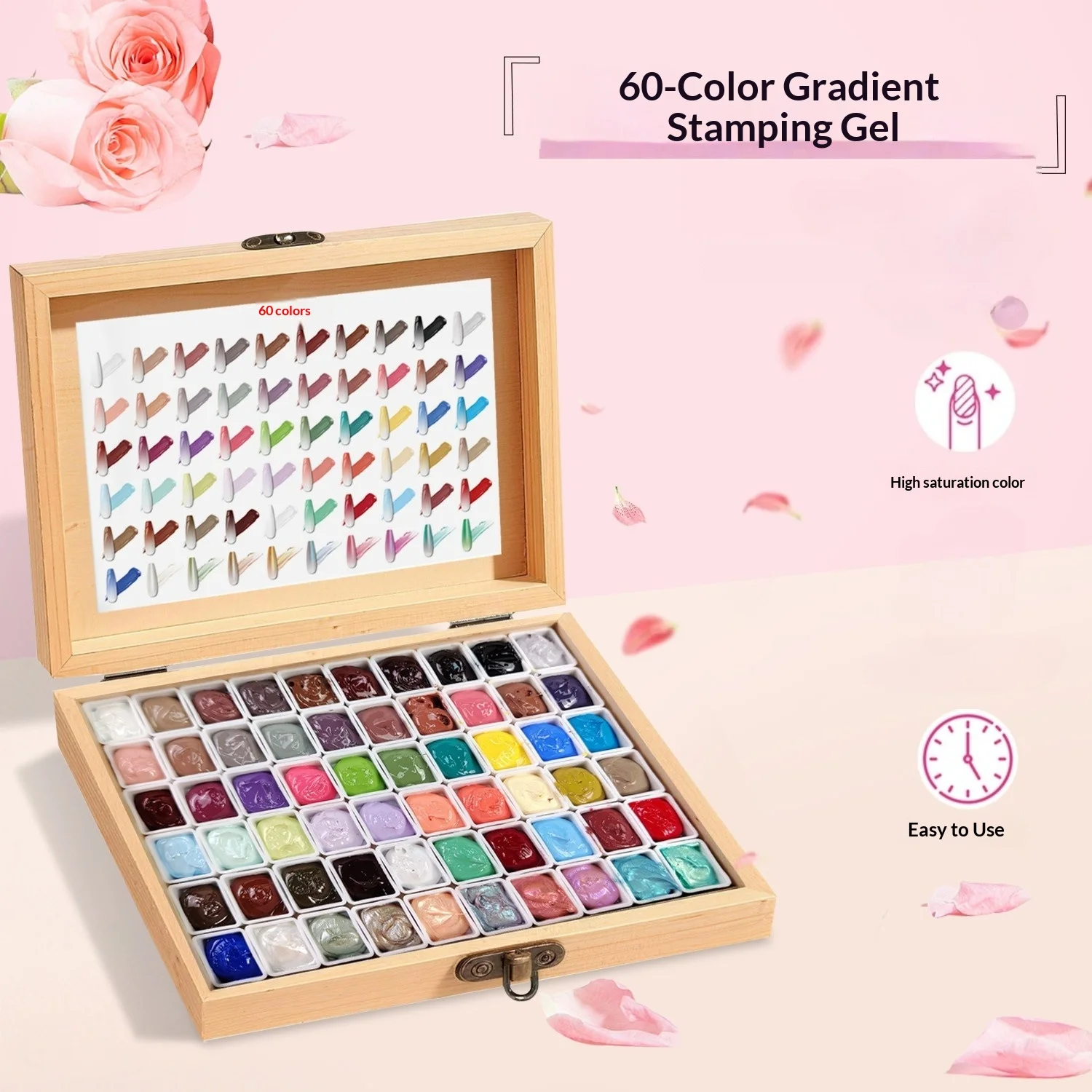 60 Grids Pat Patting Gel Nail Art Gradient High Saturation Long-Lasting Creamy Texture Mini Semi Solid Gel Polish for Manicure