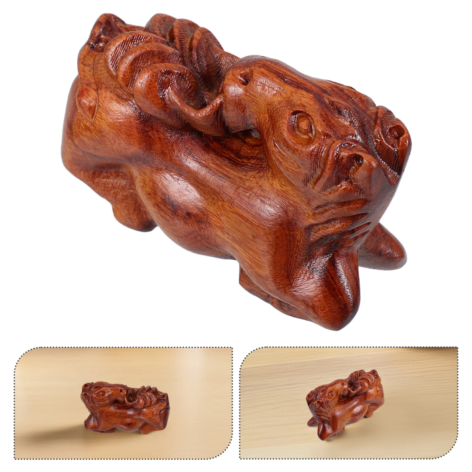 

Hand Carved Wooden Horse Sculpture Chinese Zodiac Mascot for Home Decor Office Desk Bookshelf Spring Festival New Year