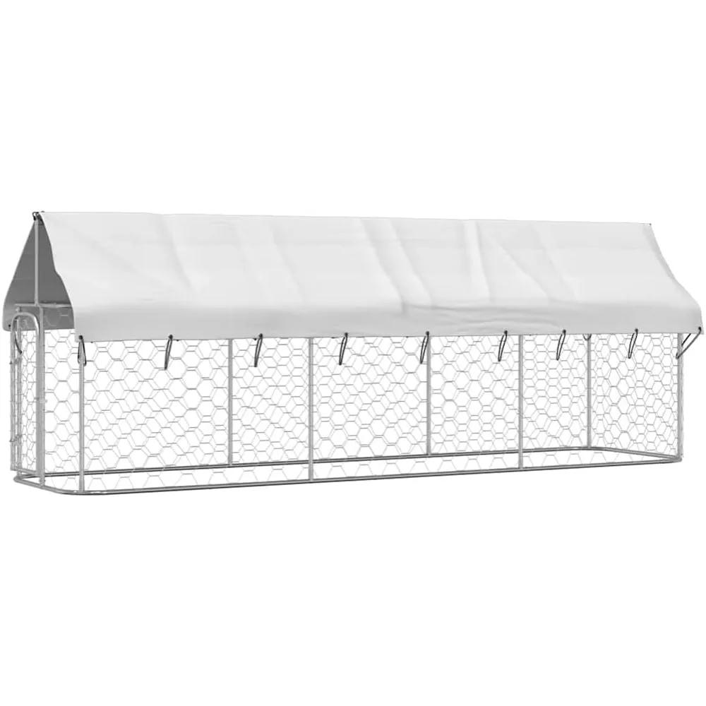 

Very / Outdoor Dog Kennel With Fire-Resistant UV Protected Roof - Galvanized Steel Construction, 157.5"x39.4"x59.1", Locka