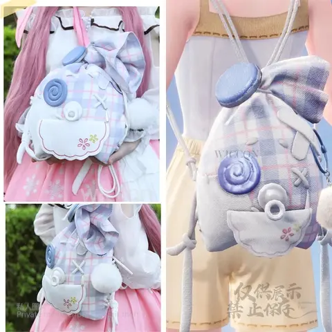 Anime Cosplay Nikki Costume Infinity Nikki Role Play Dispirited Cloth Bag Backpack Weaving Bag Props Y2K Women Halloween Party