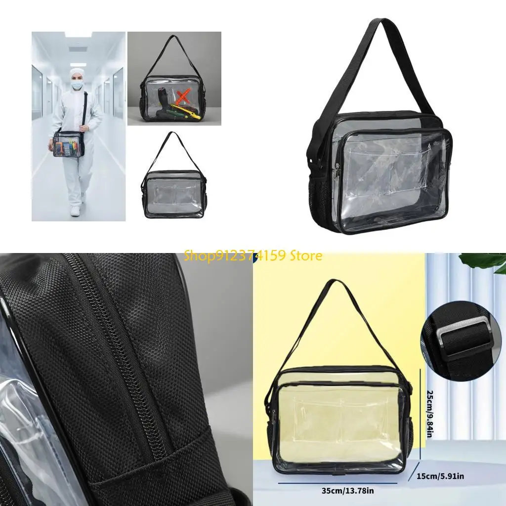 

G5AE Clear PVC Antistatic Cleanroom Tool Crossbody Bag for Women Men