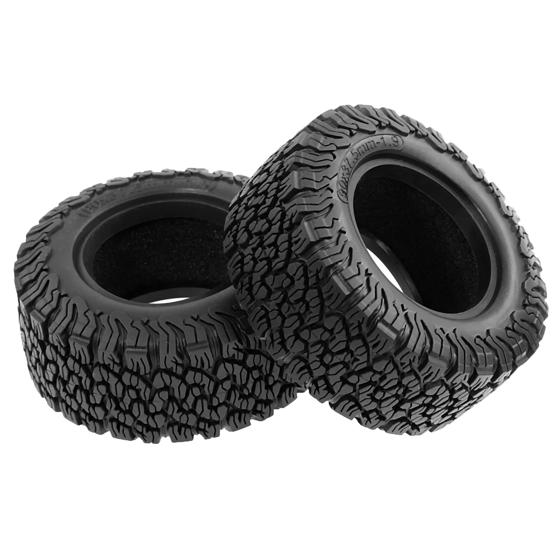 Pneus de roda de borracha beadlock, 4 unidades, 1.9 polegadas 90*37mm para carro crawler rc axial scx10 modelo peças de atualização