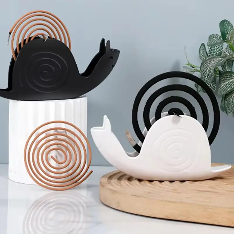 1PC Snails Mosquito Coil Holder With Tray Nordic Style Spiral Summer Day Plastic Mosquito Repellent Incenses Rack Plate Home Dec