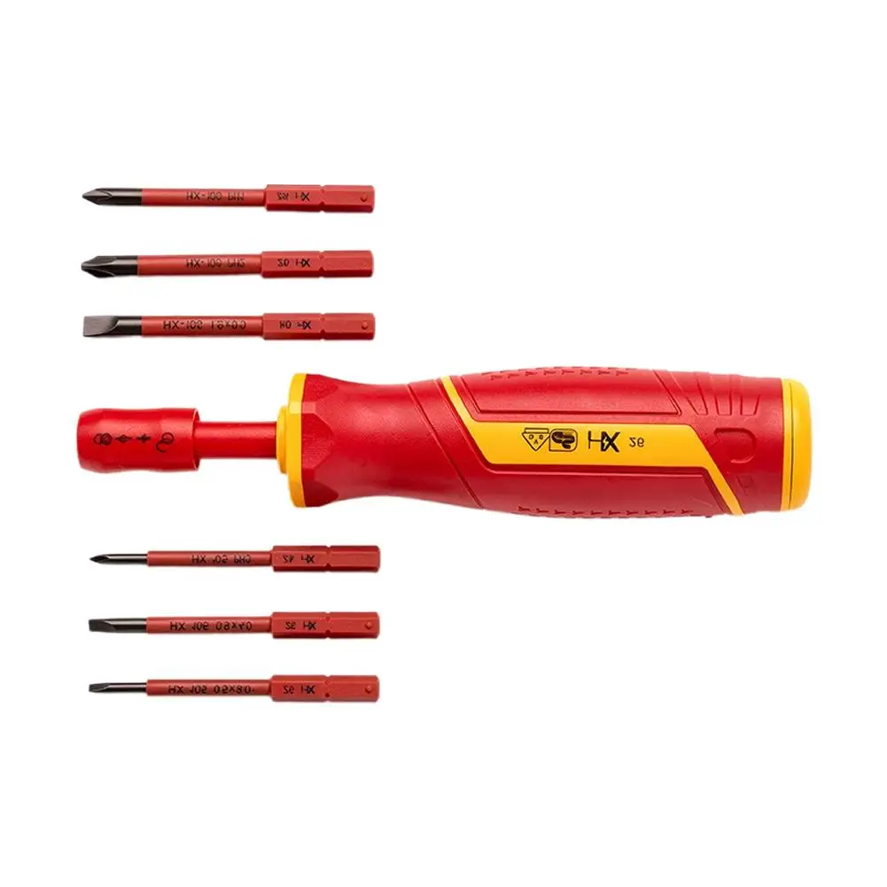 Isolierter Schraubendreher-Satz 10 in 1, magnetische austauschbare Bits, Kreuzschlitz, Schlitz, Elektriker-Handwerkzeug-Reparaturset – Detail 2