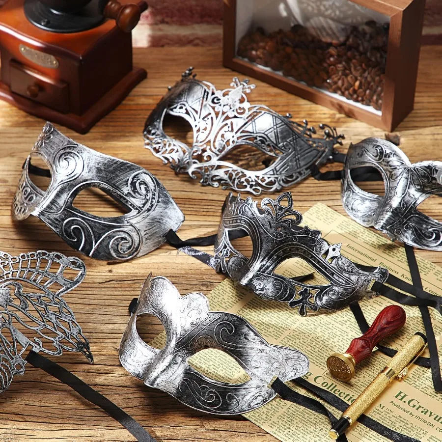 Yunsailing 30-teilige antike Maskerademasken mit verstellbaren Trägern für Halloween-Kostümparty, Karneval, Feier, Venetia