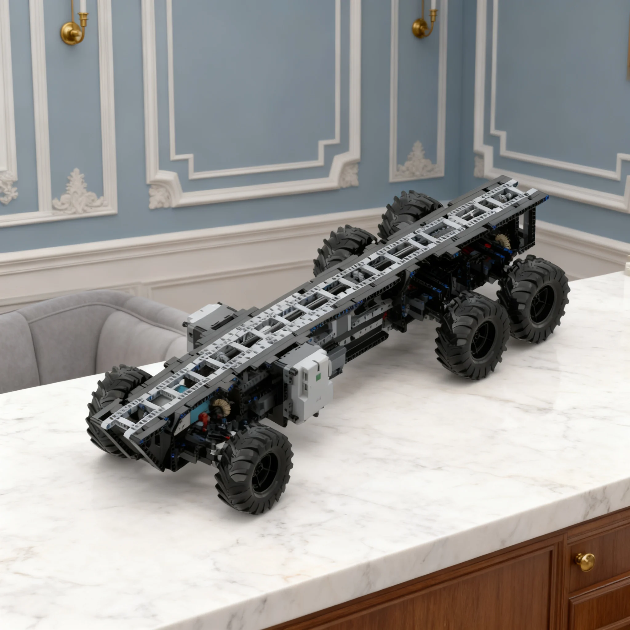 1333pcs MOC Offroad Truck 6x6 Chassis Technical Model Toy Building Blocks Architecture Christmas Gifts Creative Craft Brick