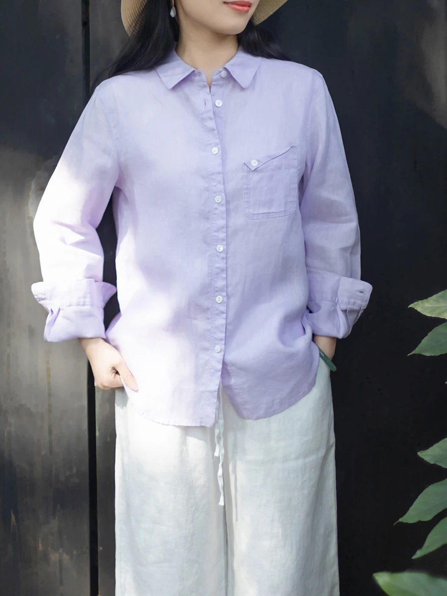 

Loose Fit Han Mallow Women's Casual Shirt Artistic Style Breathable Comfortable Spring Summer New Arrival White Loose Top