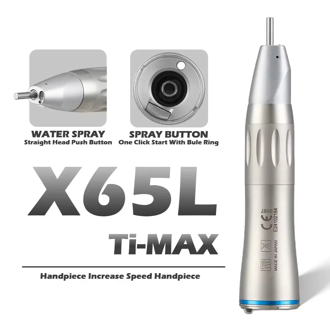 ทันตกรรม 1:1 ความเร็วต่ํา Handpiece ไฟเบอร์ออปติกตรงผ่าตัด Handpiece สําหรับ NSK Ti Max X65L SG65LPrecision ทันตกรรม E ประเภทมอเตอร์