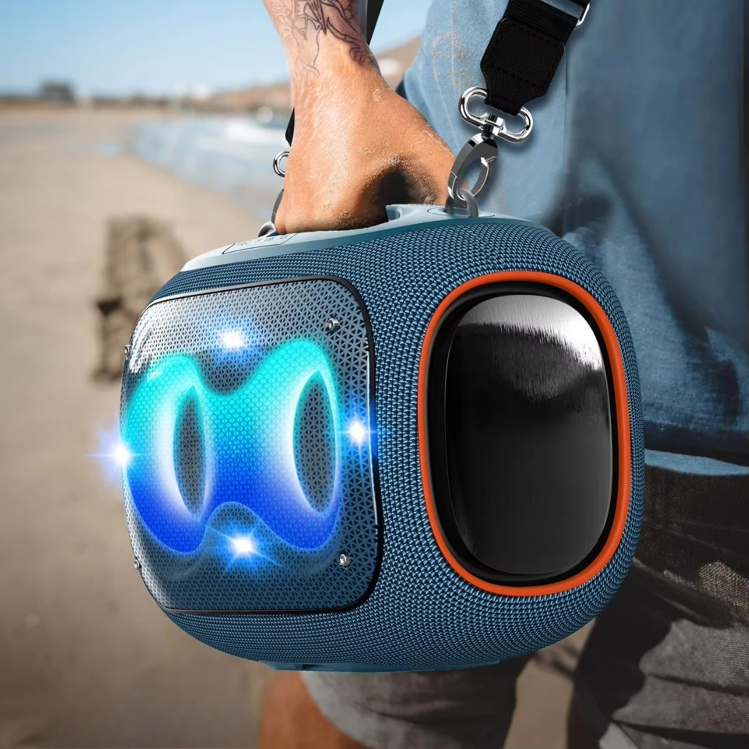 High Power for Bluetooth Outdoor Wireless Speaker RGB  Micro  Phone Stand DeepBass Feature Memory Card Access for Sta