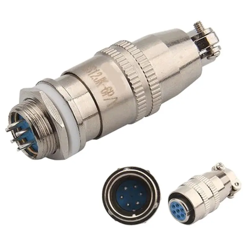 

Copper nickel-plated 12MM Male Female push-pull Circular aviation plug socket XS12JK 2/3/4/5/6/7Pin self-locking Air Connector