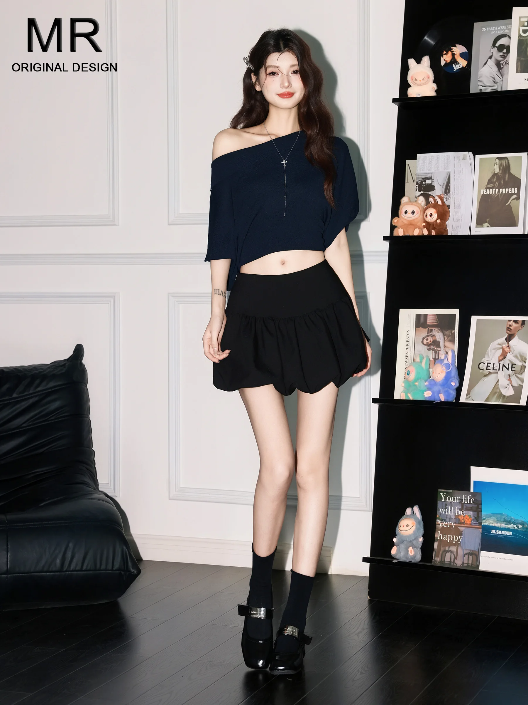 

Bla High Waist A-Line Pleated Fluffy Skirt Women's Summer 2025 New Ballet Sle Sweet f-length Skirt for Trendy Girls