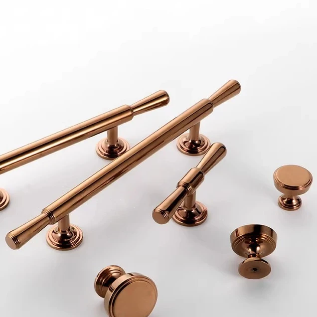 Beicai Rose Gold / Silver Cabinet Door Small Handle Pure Copper Kitchen Handles Light Luxury Nordic Knob Furniture Handle