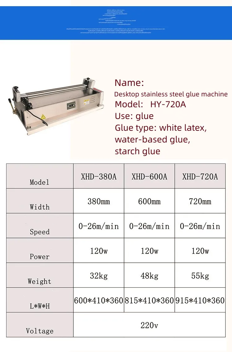 Electric Water-Based Gluing Machine New Condition for Paper and Wood Packaging with Core Engine Component
