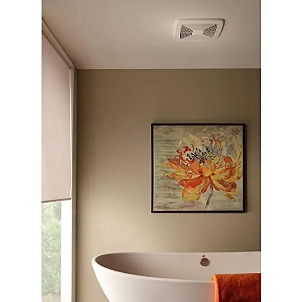 

Белый вытяжной вентилятор с сертификатом энергетической звезды 80 куб. футов в минуту. Настенное/поточное крепление. Очень тихая работа. Подходит для ванной комнаты и гаража.