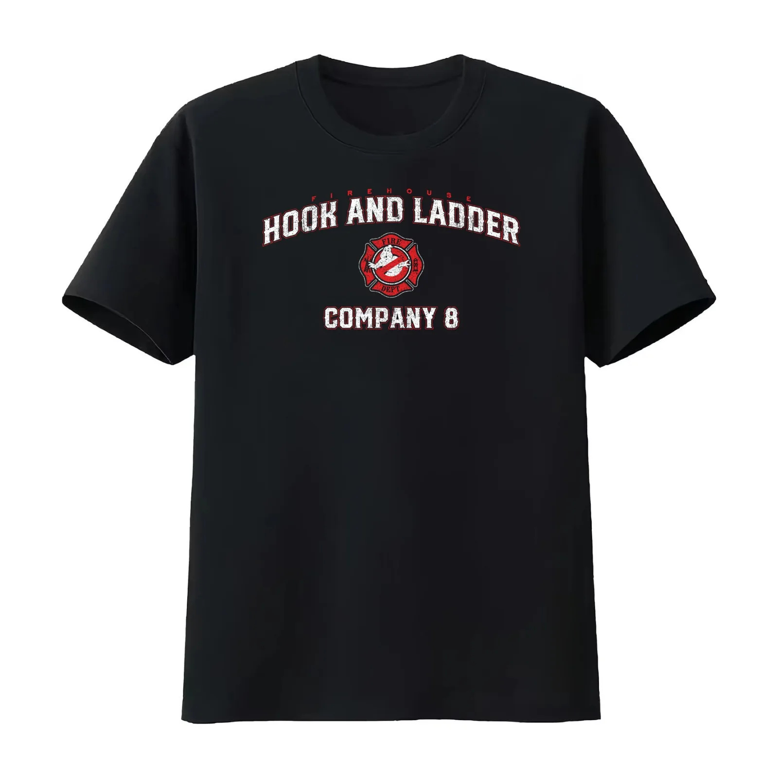 Hook and Ladder Company 8 T-Shirt Summer Casual Cotton Tee Oversized Streetwear Tops Vintage Graphic Print Unisex Men Women