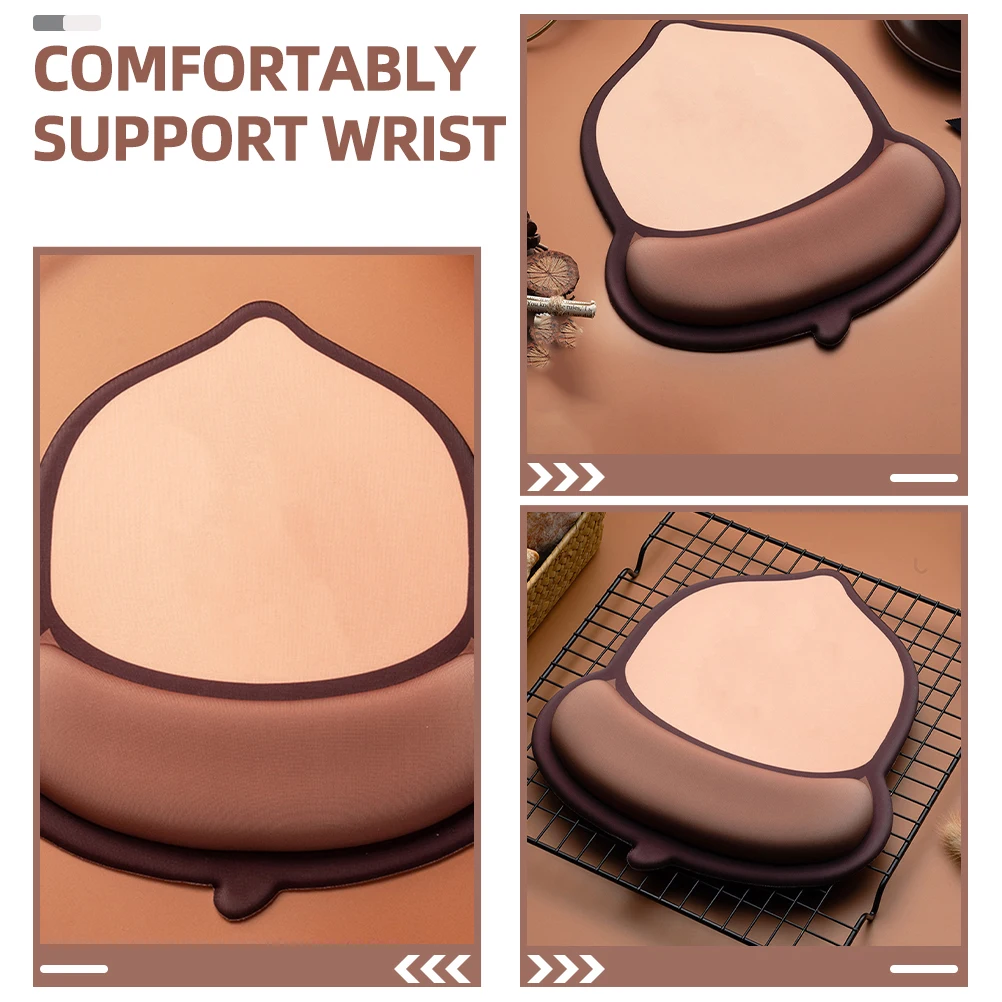 

Cartoon Nut Mouse Pad Office Wrist Cushion Desk Accessories Silica Gel Computer Rest