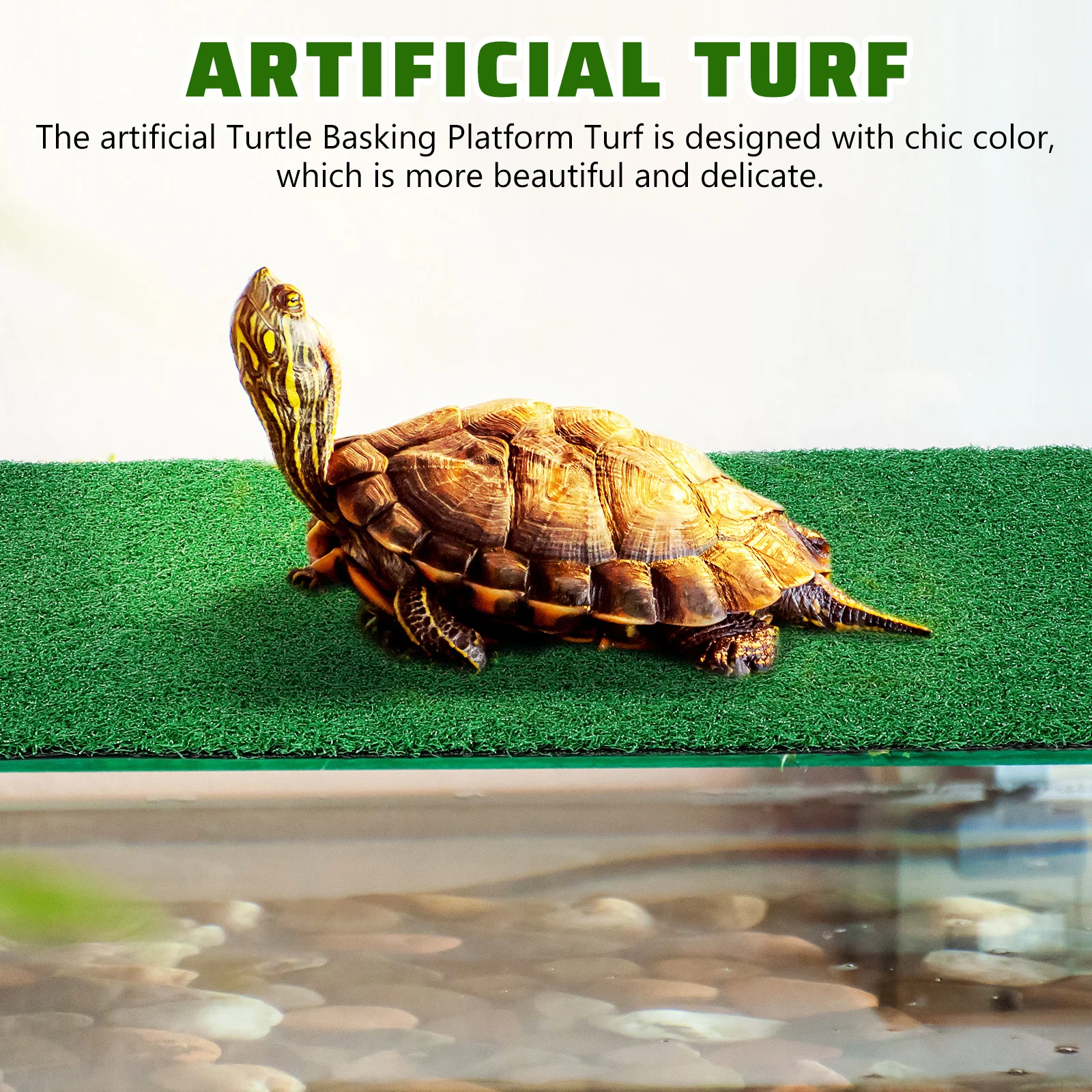 

Turtle Basking Platform Turtle Habitat Simulation Lawn Ramp Turtle Dock Floating Island for Reptile Terrarium Aquarium Accessory