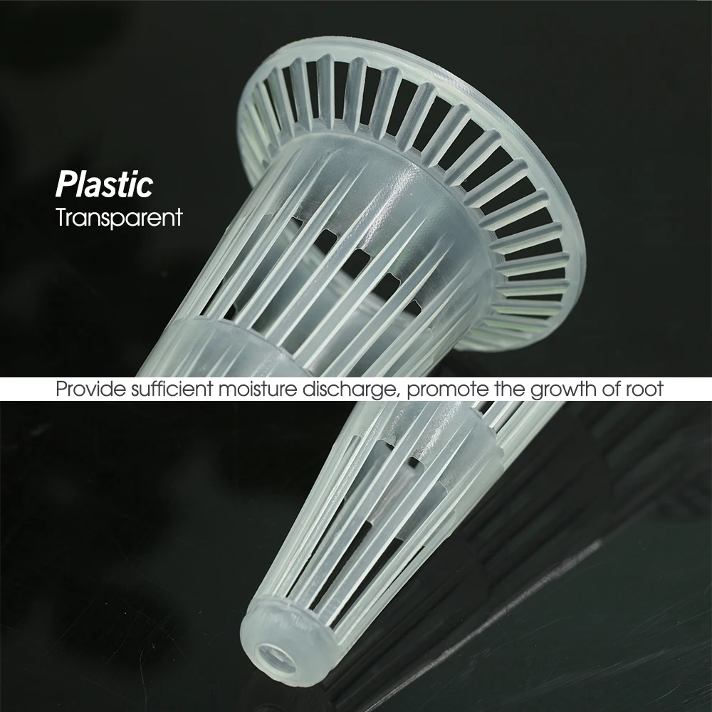 10pcs Plastic Leakproof Cup Flower Pot Bonsai Pot Conical Bottom Net Bottom Coniform Grid Mat Breathable Cup Prevent Soil Loss