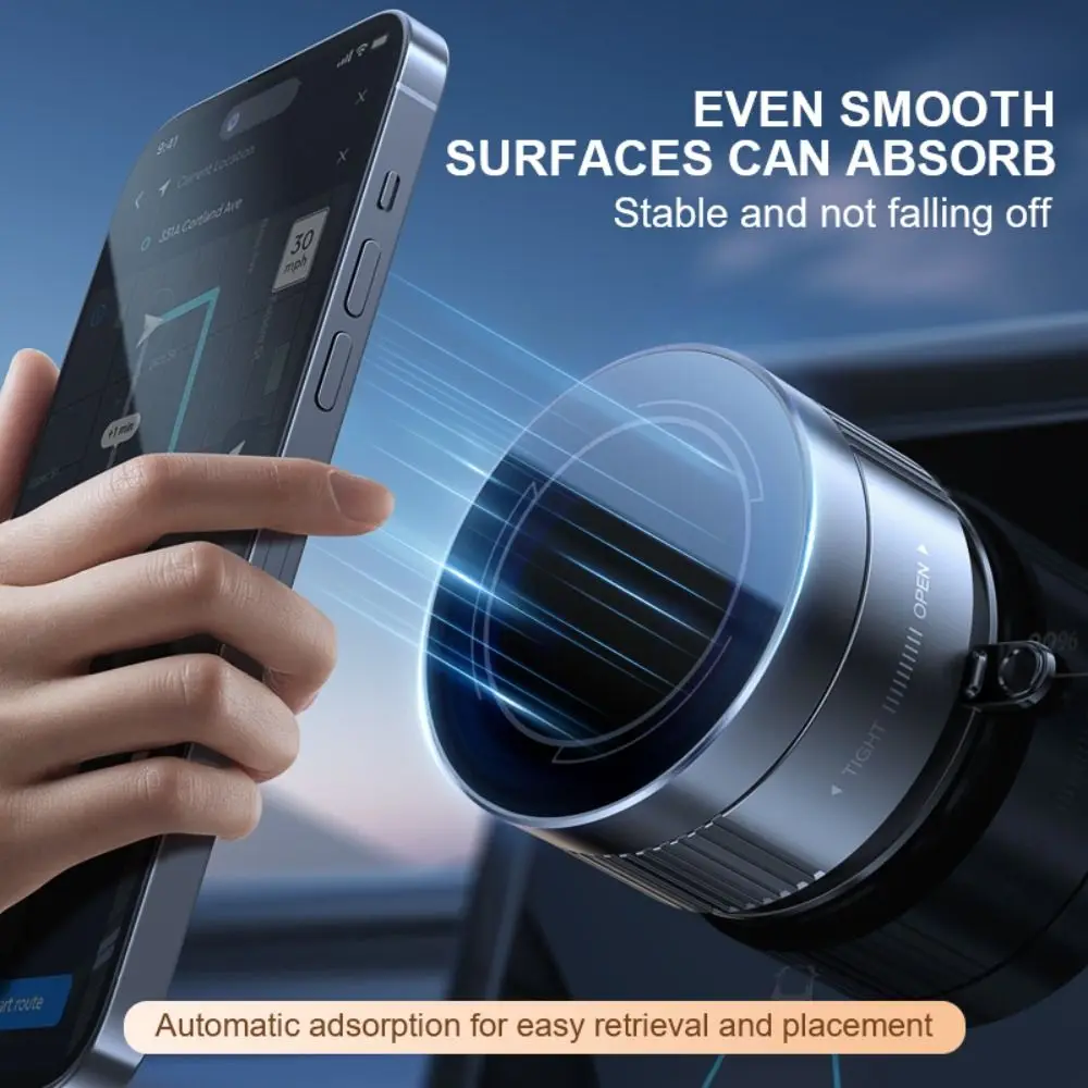 

Вакуумный магнитный держатель для телефона, складной на 360° ° Поворотный автомобильный навигационный кронштейн, двухсторонний регулируемый адсорбционный кронштейн