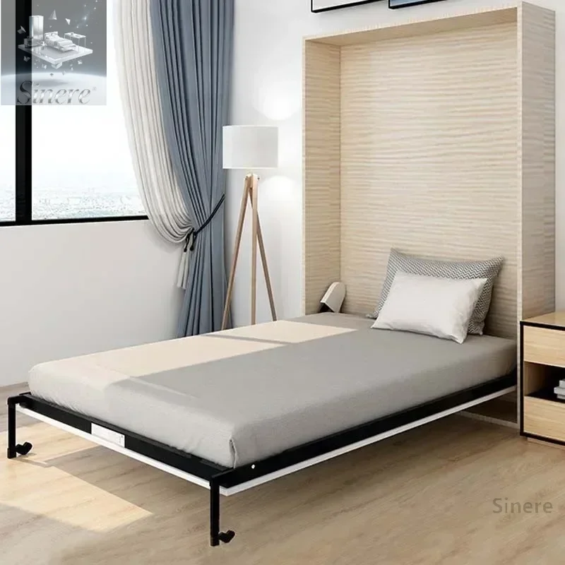 

скрытая кровать, складывается вперед, переворачивает боковые пути, скрывает вниз, переворачивает над стеной, а гардероб скрывает стену.