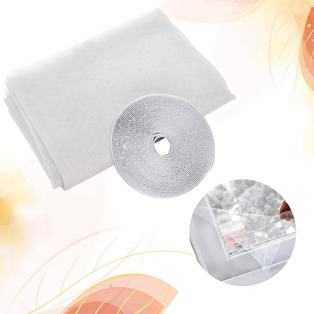 

Insect Mosquito Grill Screen 130x150cm DIY Adhesive Mesh Curtain White Gauze Material for Home Office Living Room