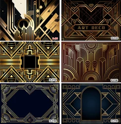 Gatsby Themed Backdrop for Wedding Party Decoration Black and Gold Roaring 20s Art Decor 1920s Happy Birthday Children Supplies