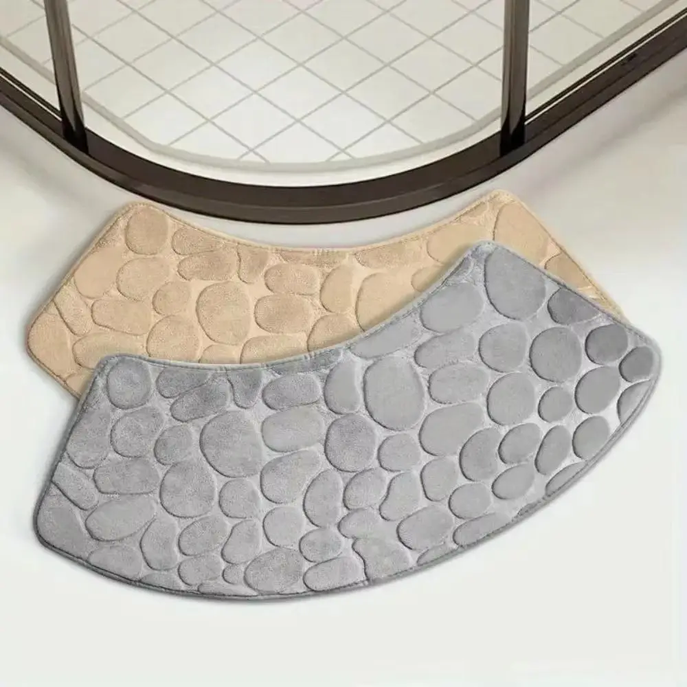 Thickened Curved Bathroom Mat Non-slip Washable Cobblestone Bathroom Floor Mat Dirt-resistant Absorbent Floor Mat Laundry Room