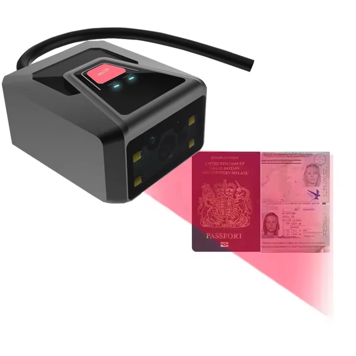 EDOO F51-35 Industrial Module Fixed Passport Ocr Mrz 1d 2d Barcode Readers Fixed Mount Barcode Scanner