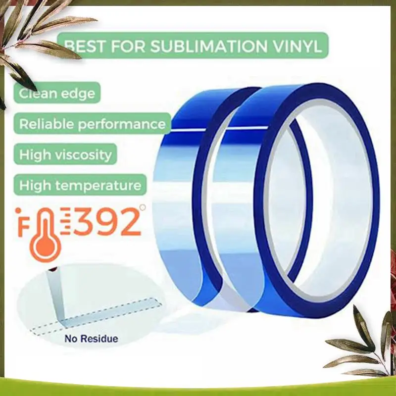 Fita Resistente ao Calor ABDW-3PCS de 20Mm para Sublimação, 33M (108 Ft) Núcleo de 3 Polegadas Alta Temperatura Forte Adesão Azul